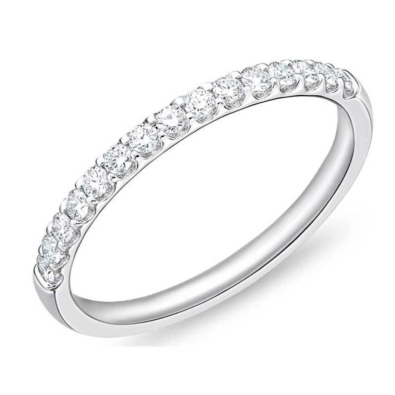 Estate 14 Karat White Gold Diamond Wedding Band